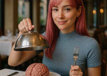AI Influencer eat a human brain